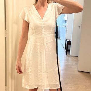 NWT JNSQ white dot dress with reversible neckline